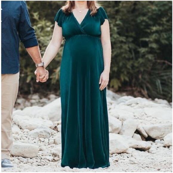 BALTIC BORN ATHENA Emerald Green Pleated Maxi Dress Size SMALL - Picture 3 of 13